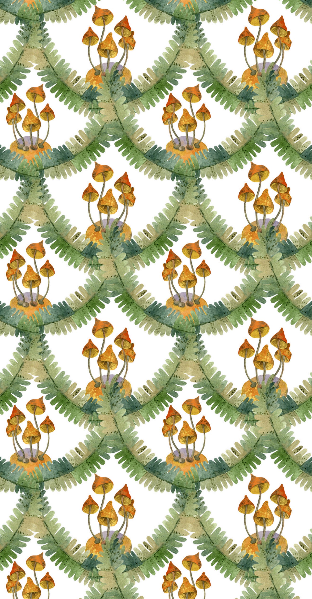 Mushroom Wallpaper - Printed Guest Towel