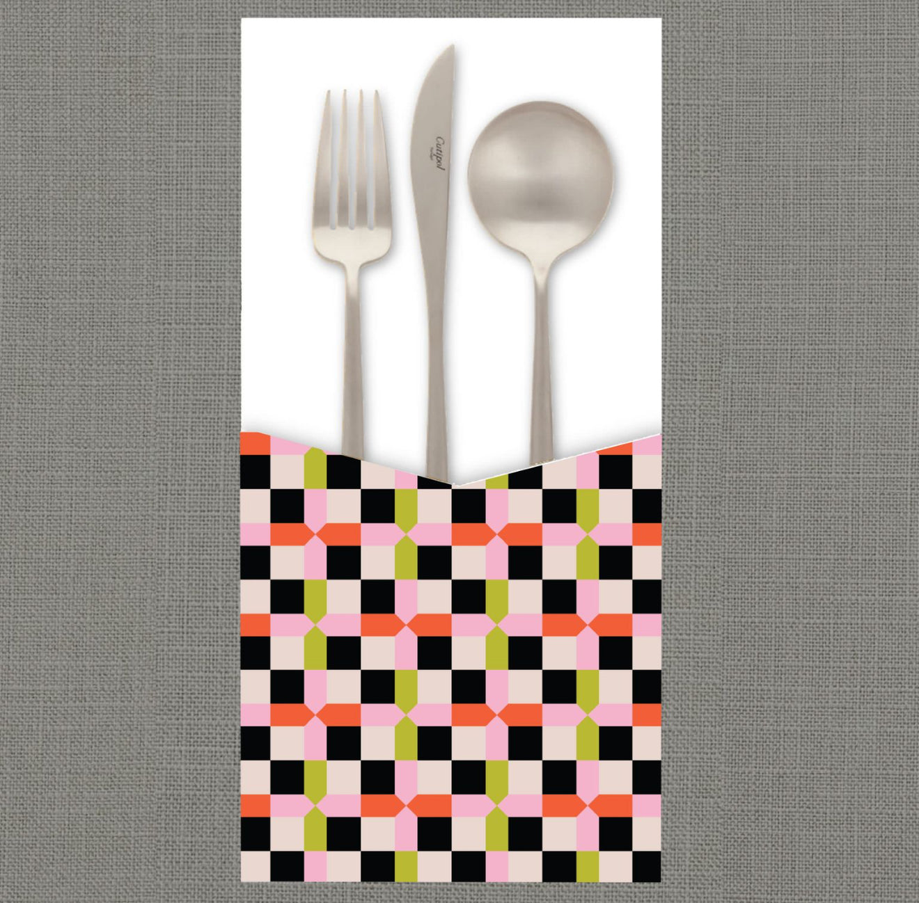 Retro Check Cutlery Pouch