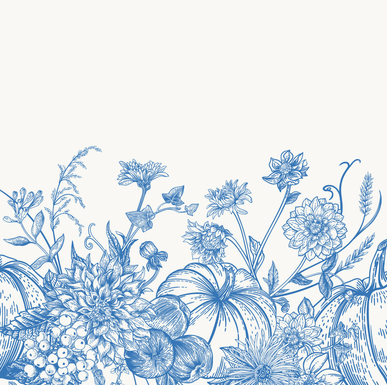 Blue Fall Foliage Cocktail Napkin