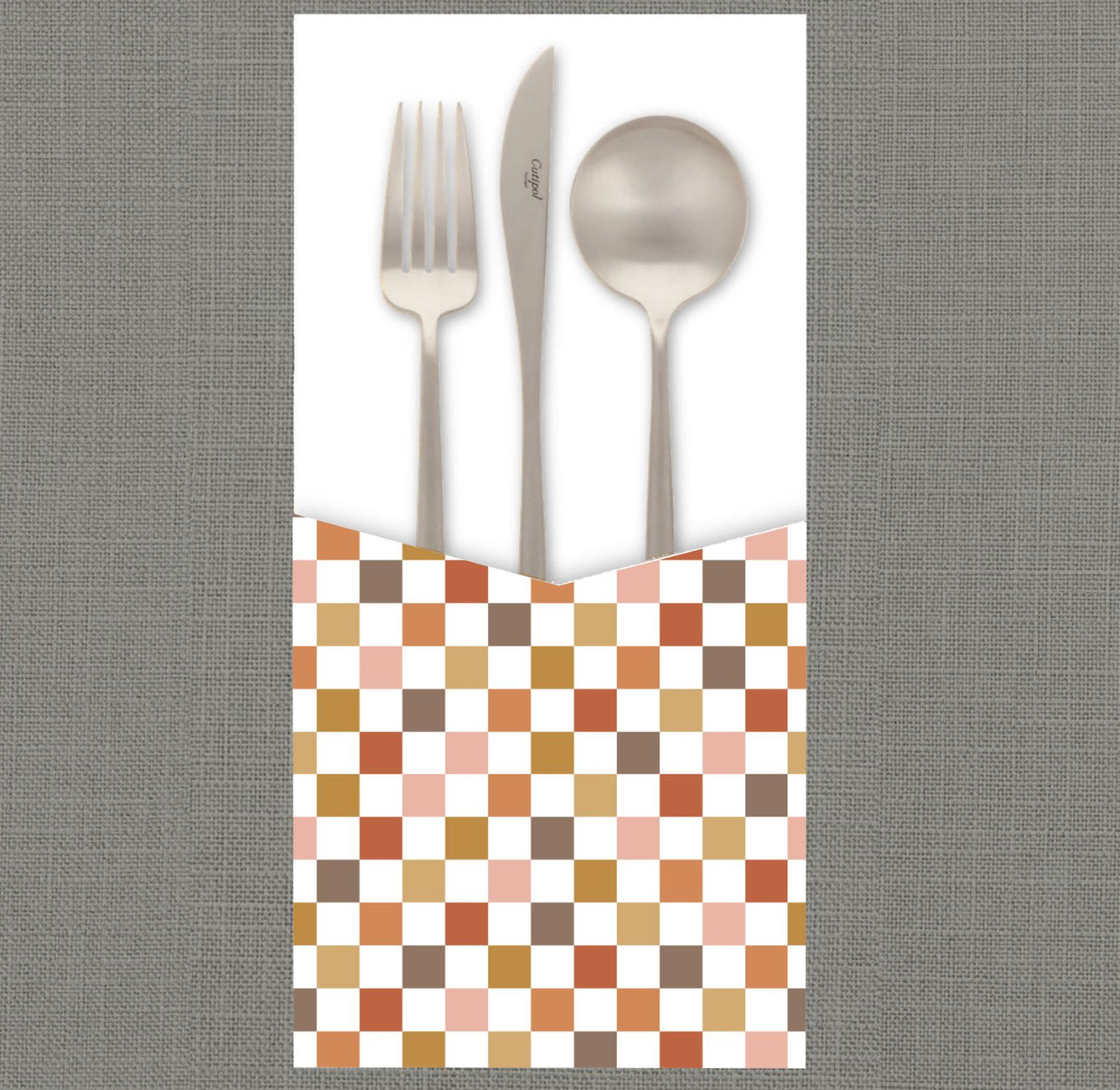 Fall Checkerboard Cutlery Pouch