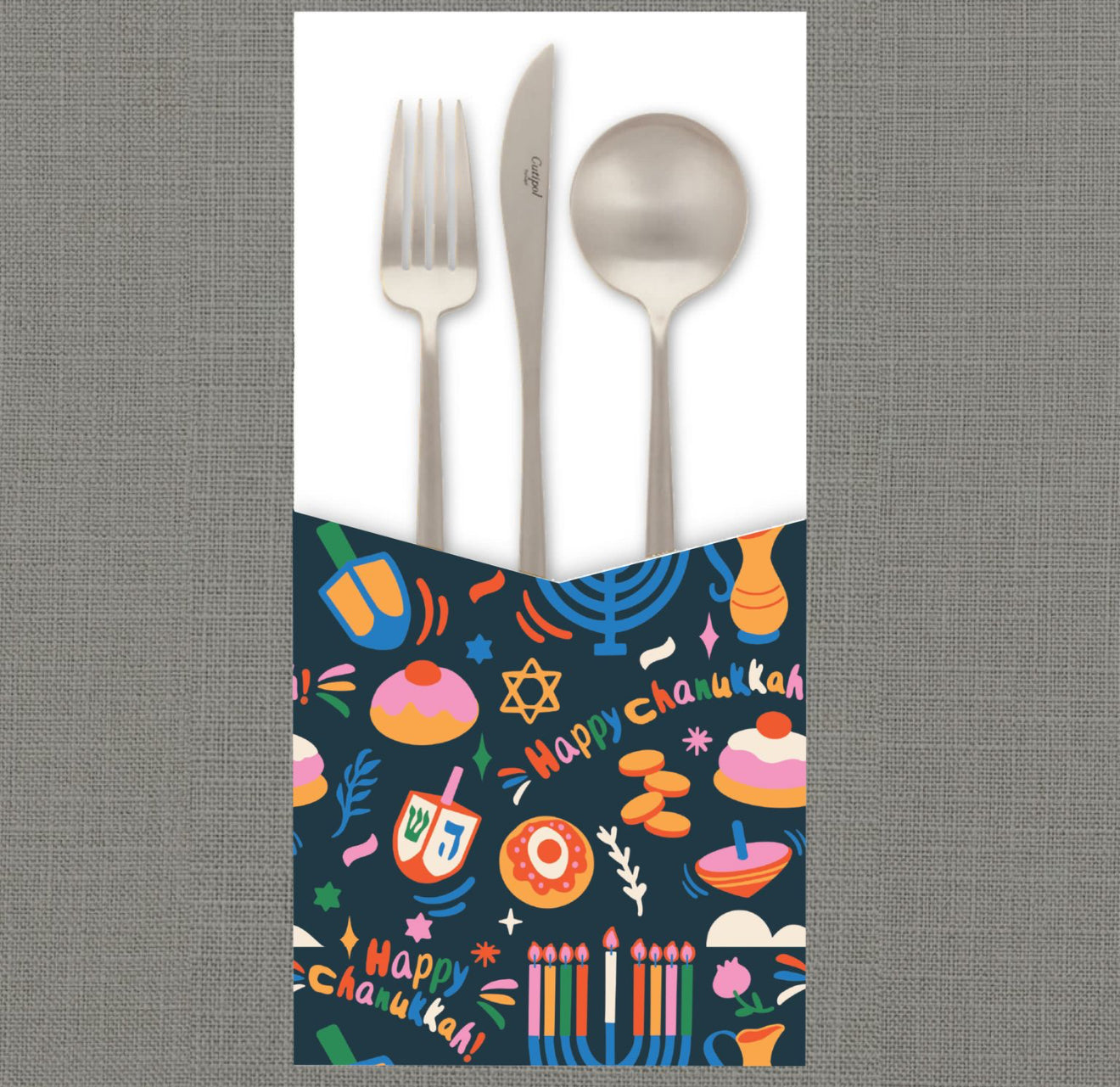 Rainbow Chanukah Cutlery Pouch