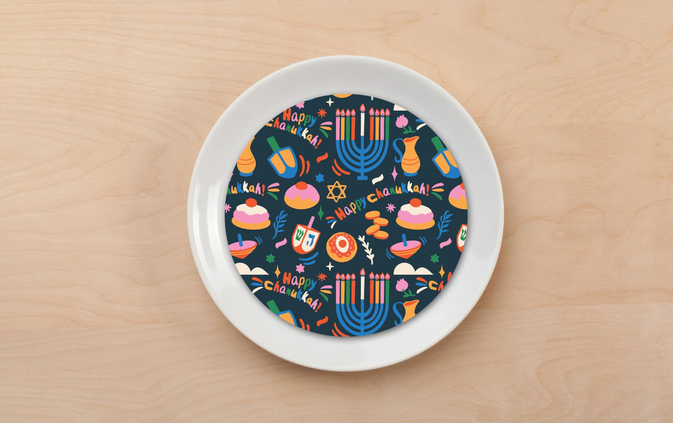 Rainbow Chanukah Plate Accent