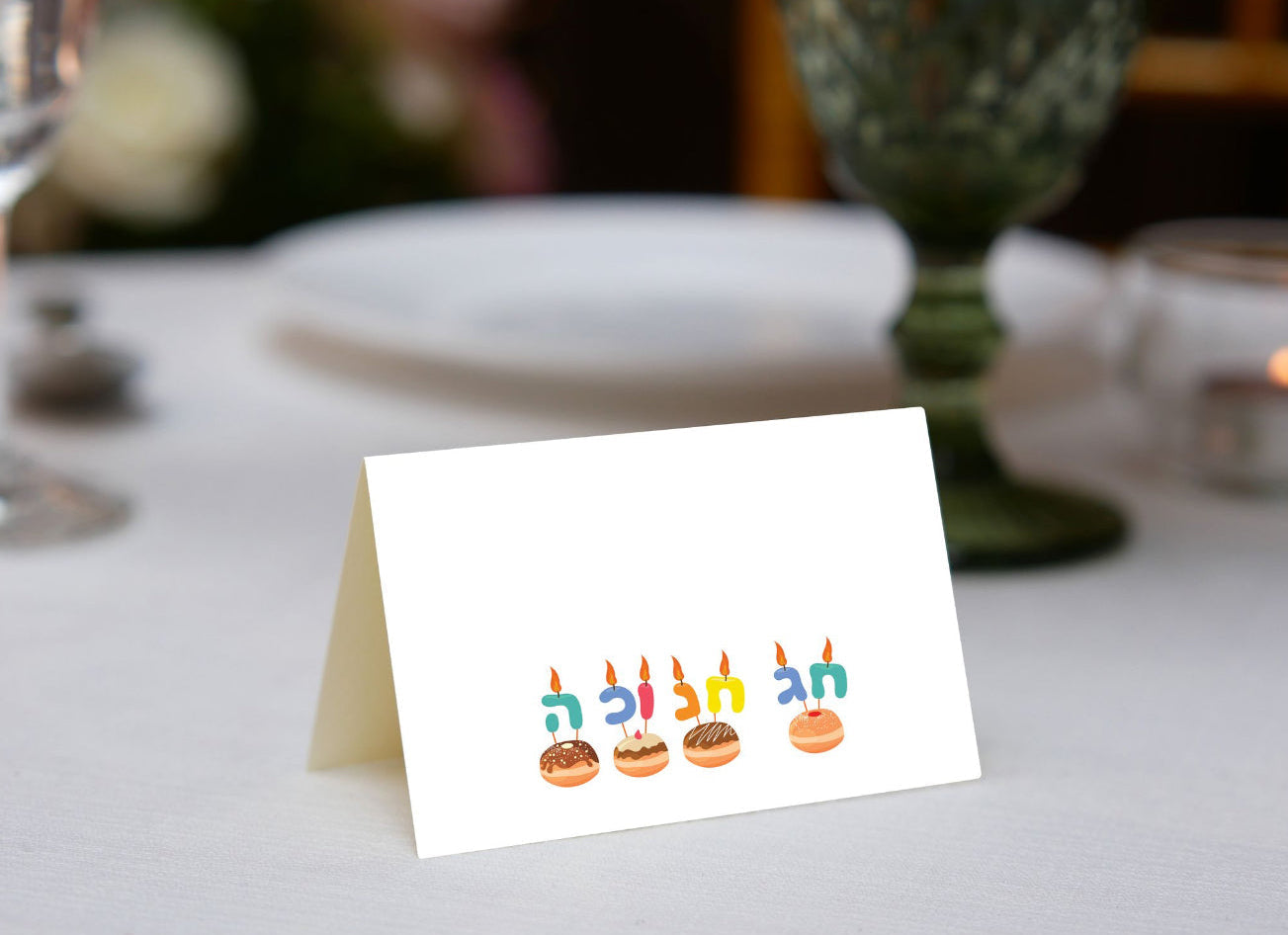 Chanukah Donuts Place Cards