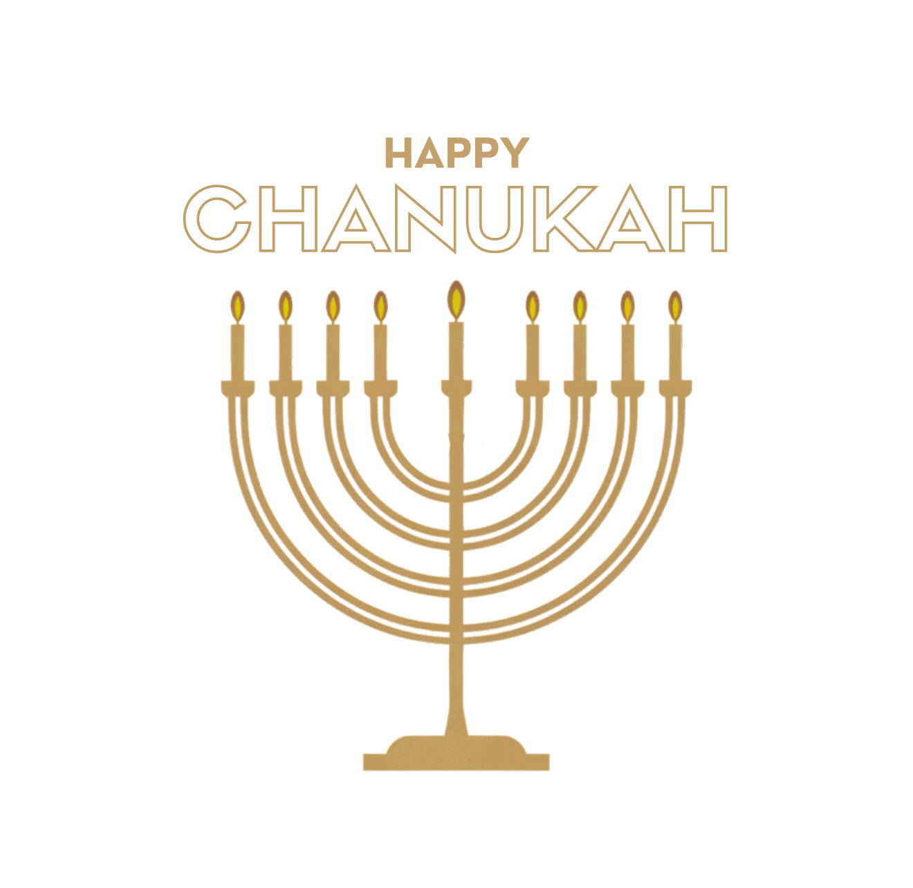 Golden Menorah Cocktail Napkin