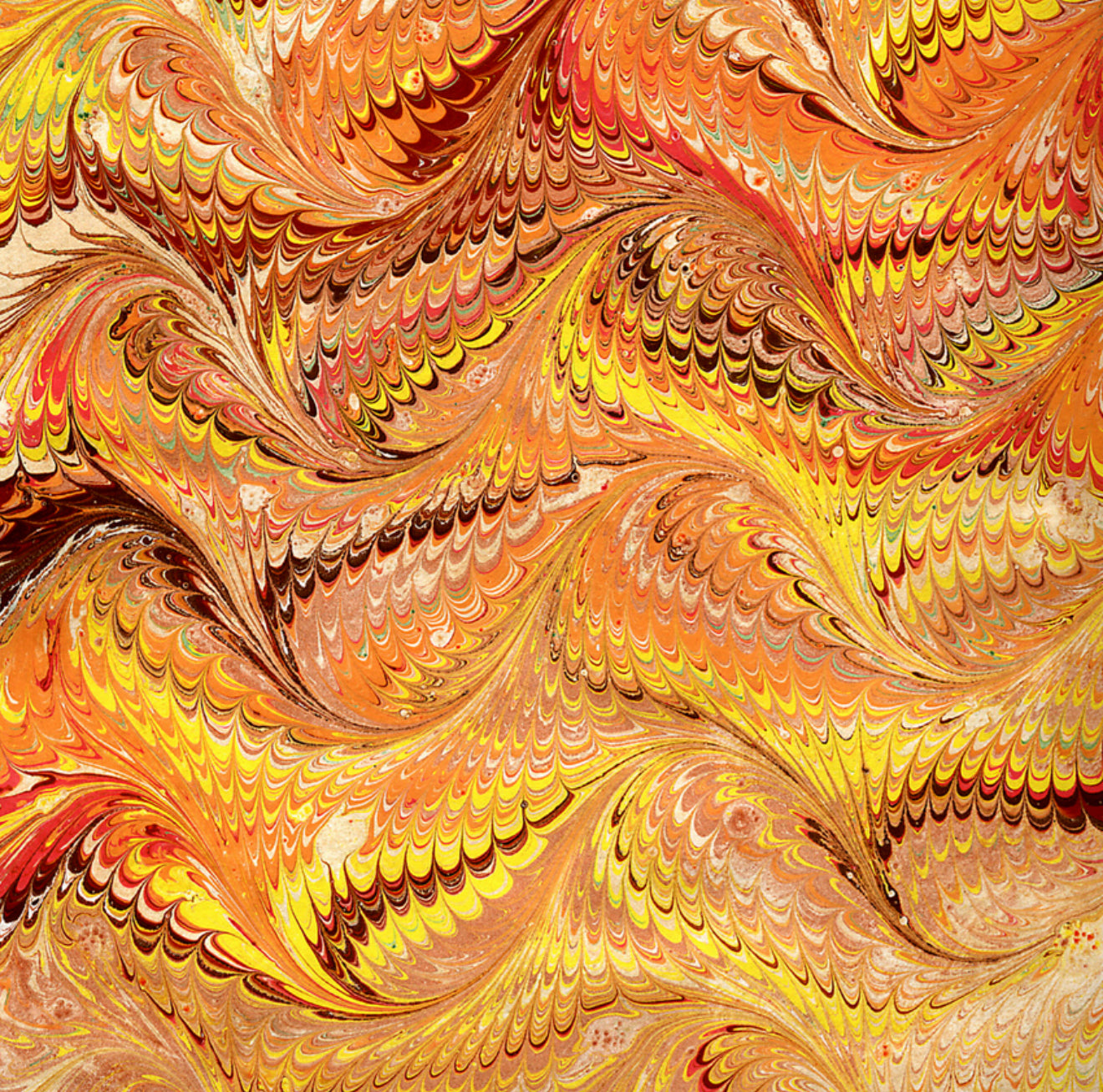 Marble Wallpaper - Fire Cocktail Napkin