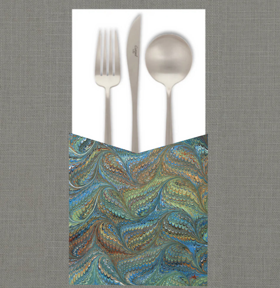 Marble Wallpaper - Water Cutlery Pouch