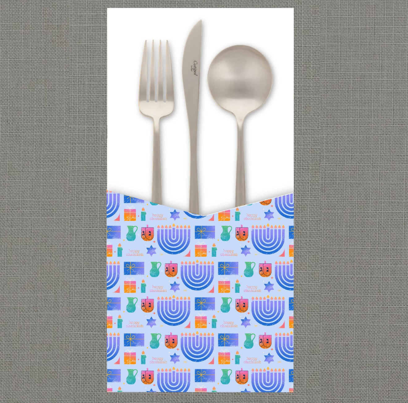 Festive Chanukah Cutlery Pouch