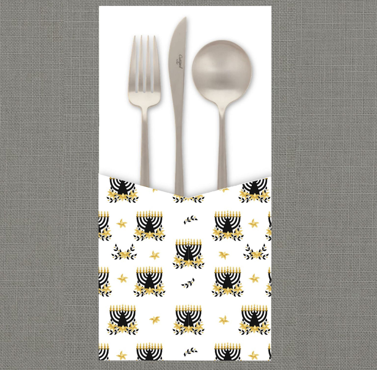 Chanukah Flowers Cutlery Pouch