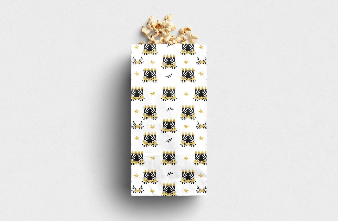 Chanukah Flowers Printed Paper Bag