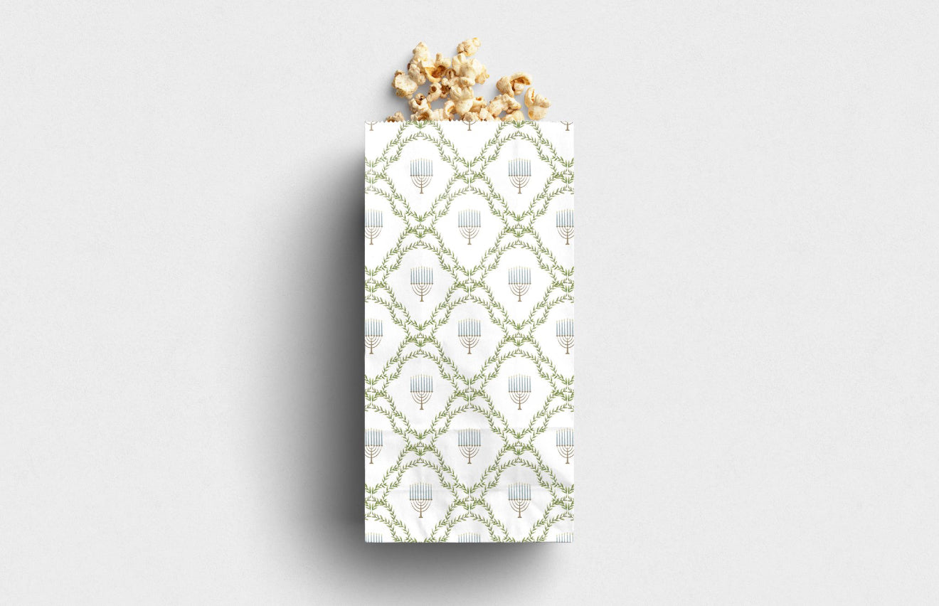 Menorah Lattice Printed Paper Bag