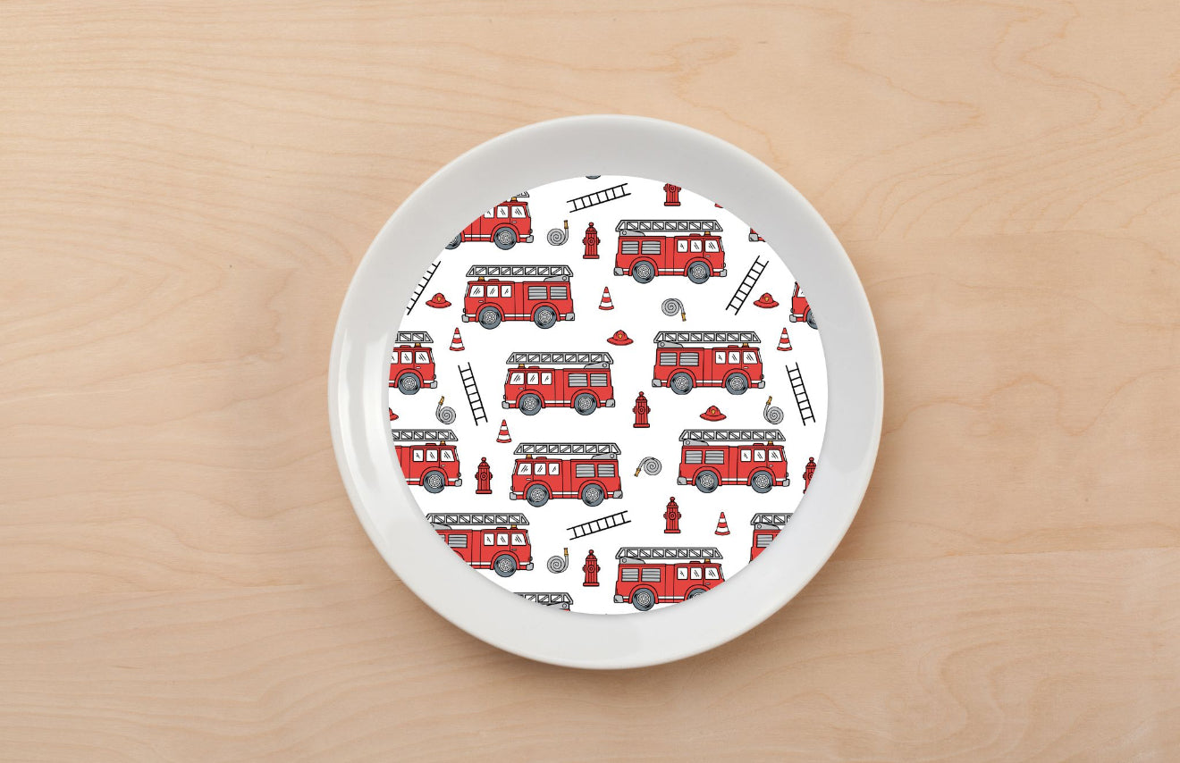 Fire Trucks Plate Accent