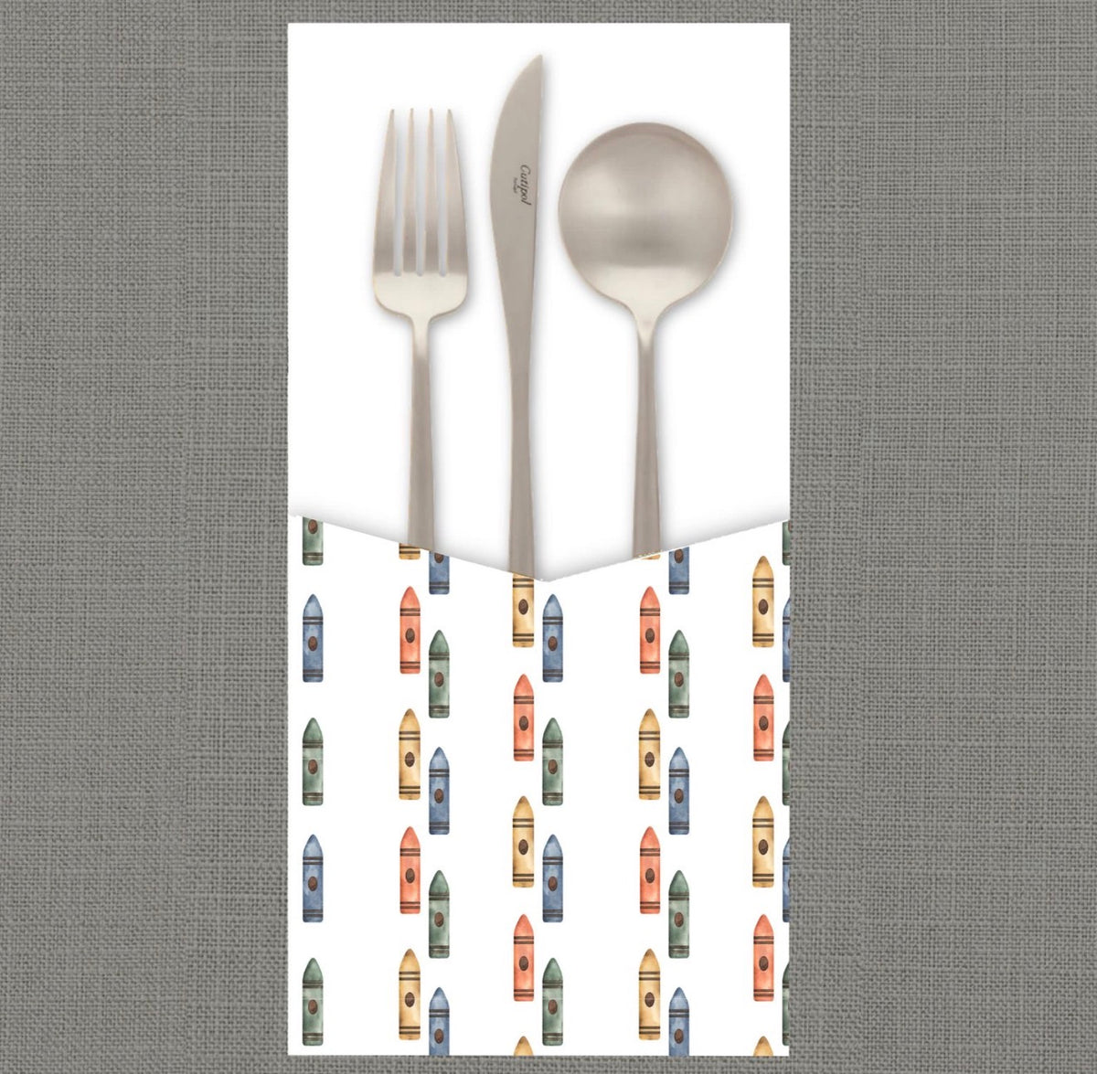 Muted Crayon Cutlery Pouch