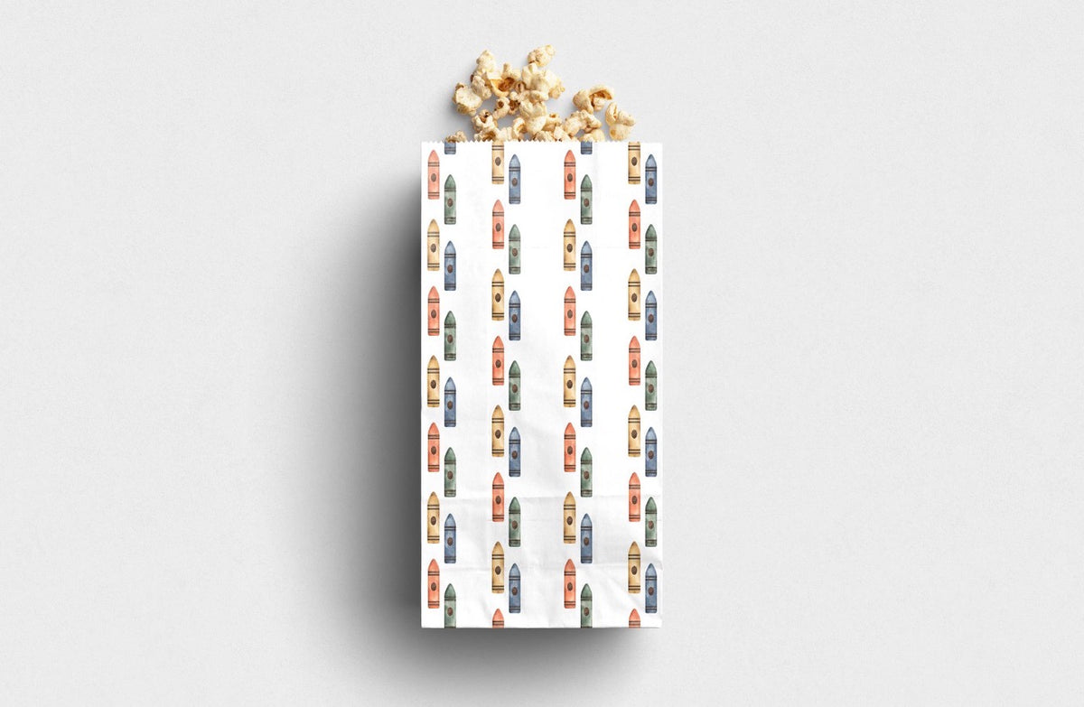 Muted Crayon Printed Paper Bag