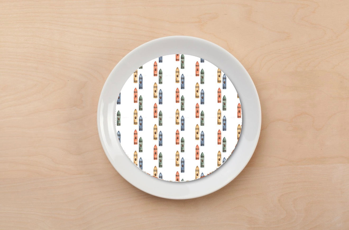 Muted Crayon Plate Accent