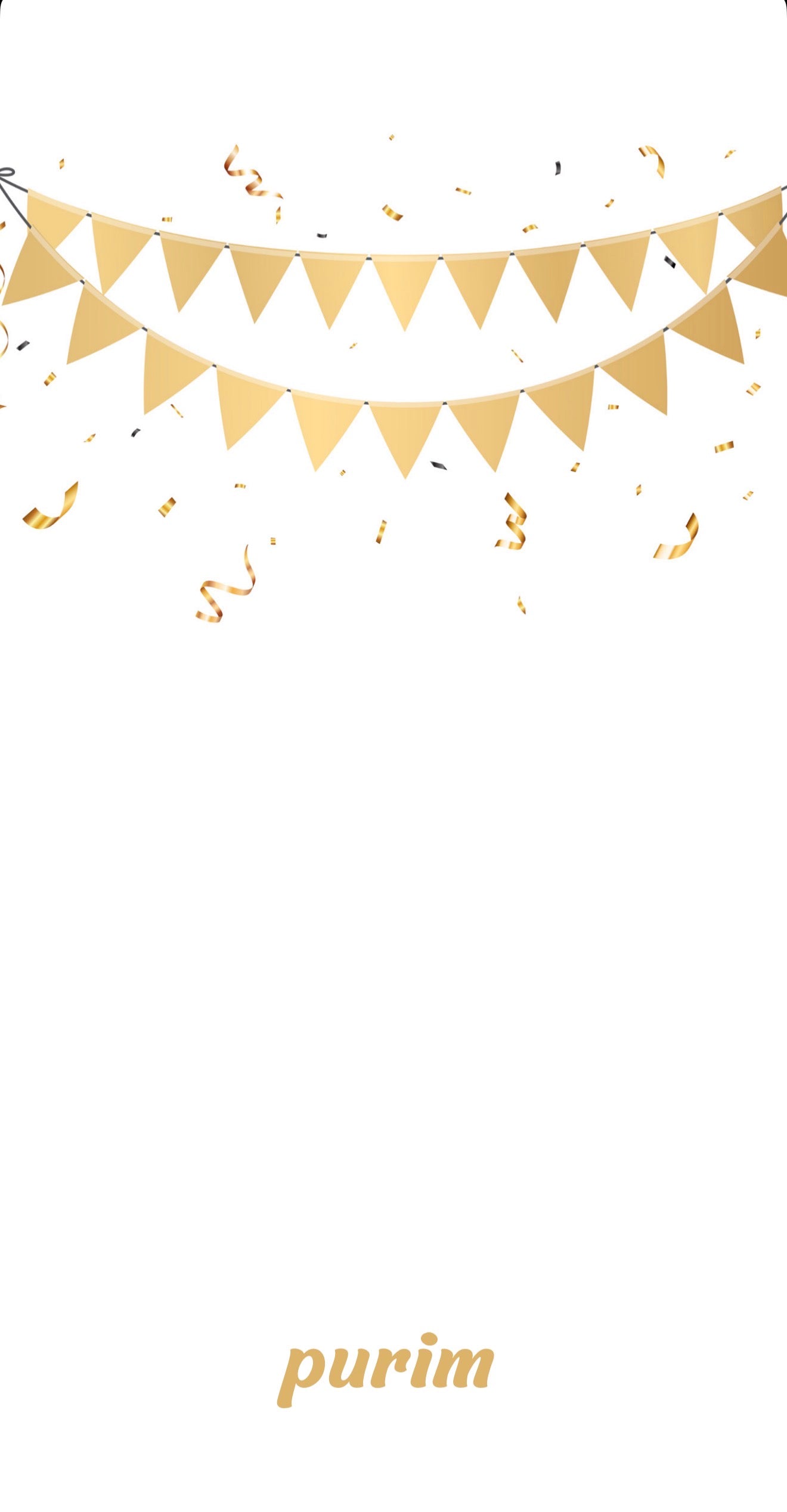 Gold Purim Banner - Printed Guest Towel