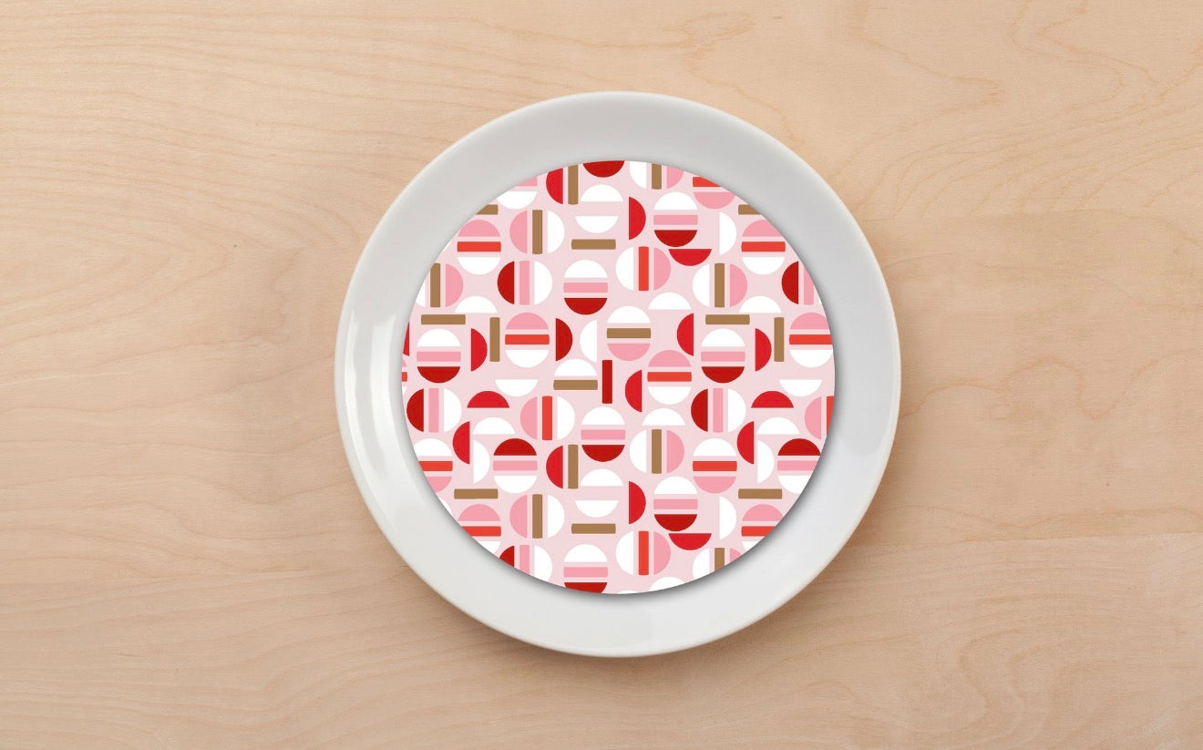 Strawberry Macarons Plate Accent