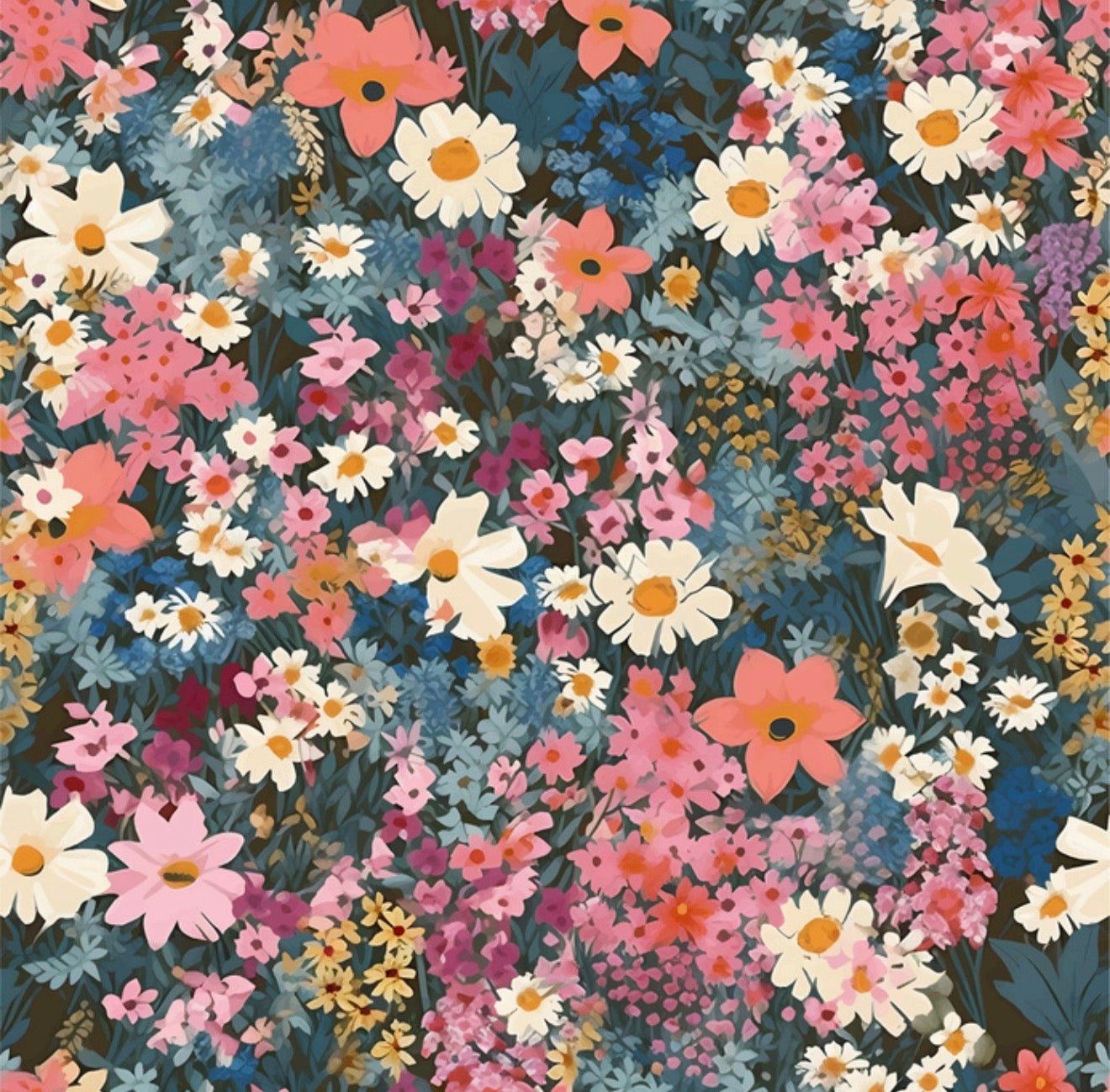 Spring Wildflowers Cocktail Napkin