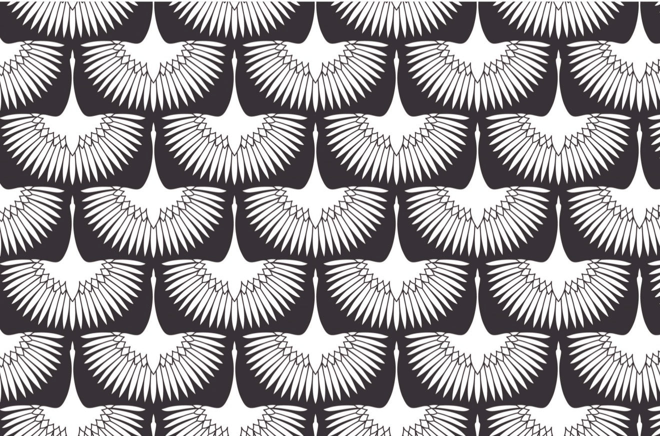 Flying Swans Black- Placemat