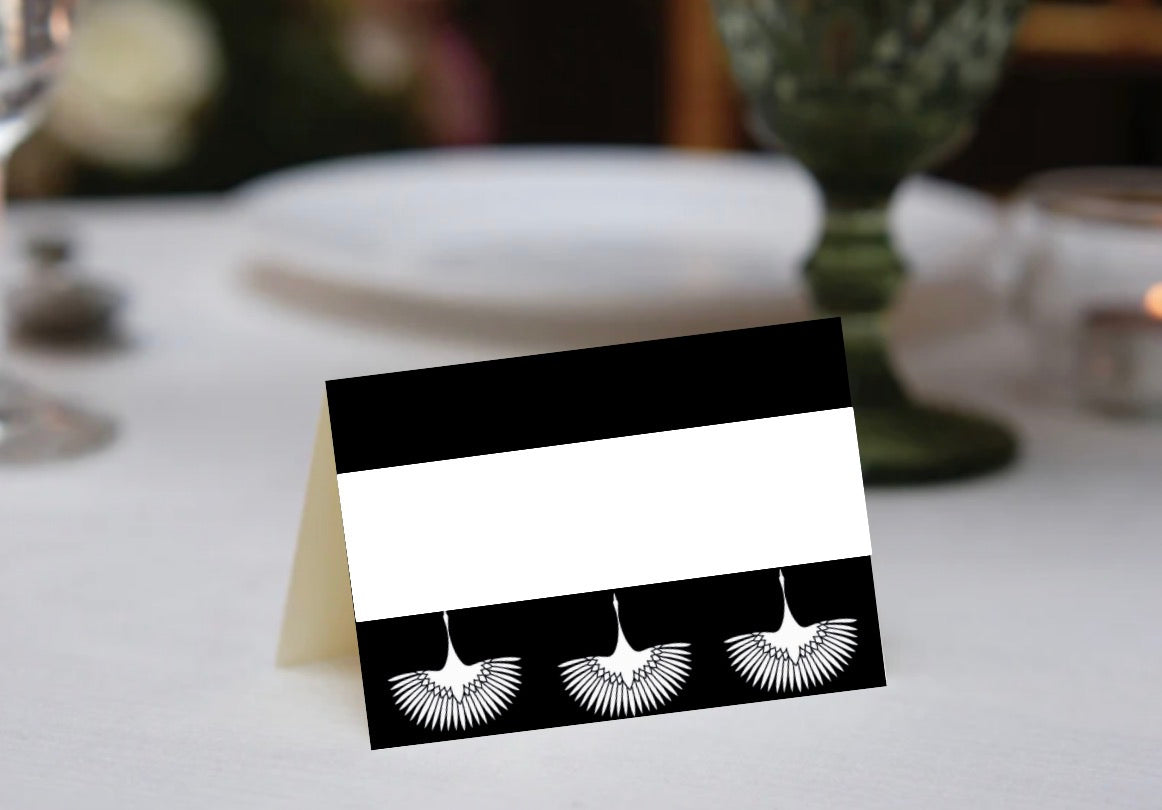 Flying Swans Black Place Cards