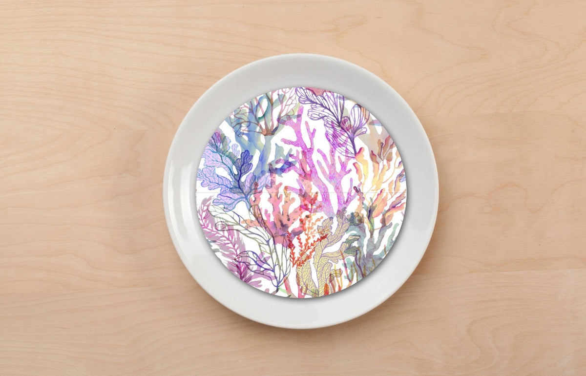 Watercolor Coral Plate Accent