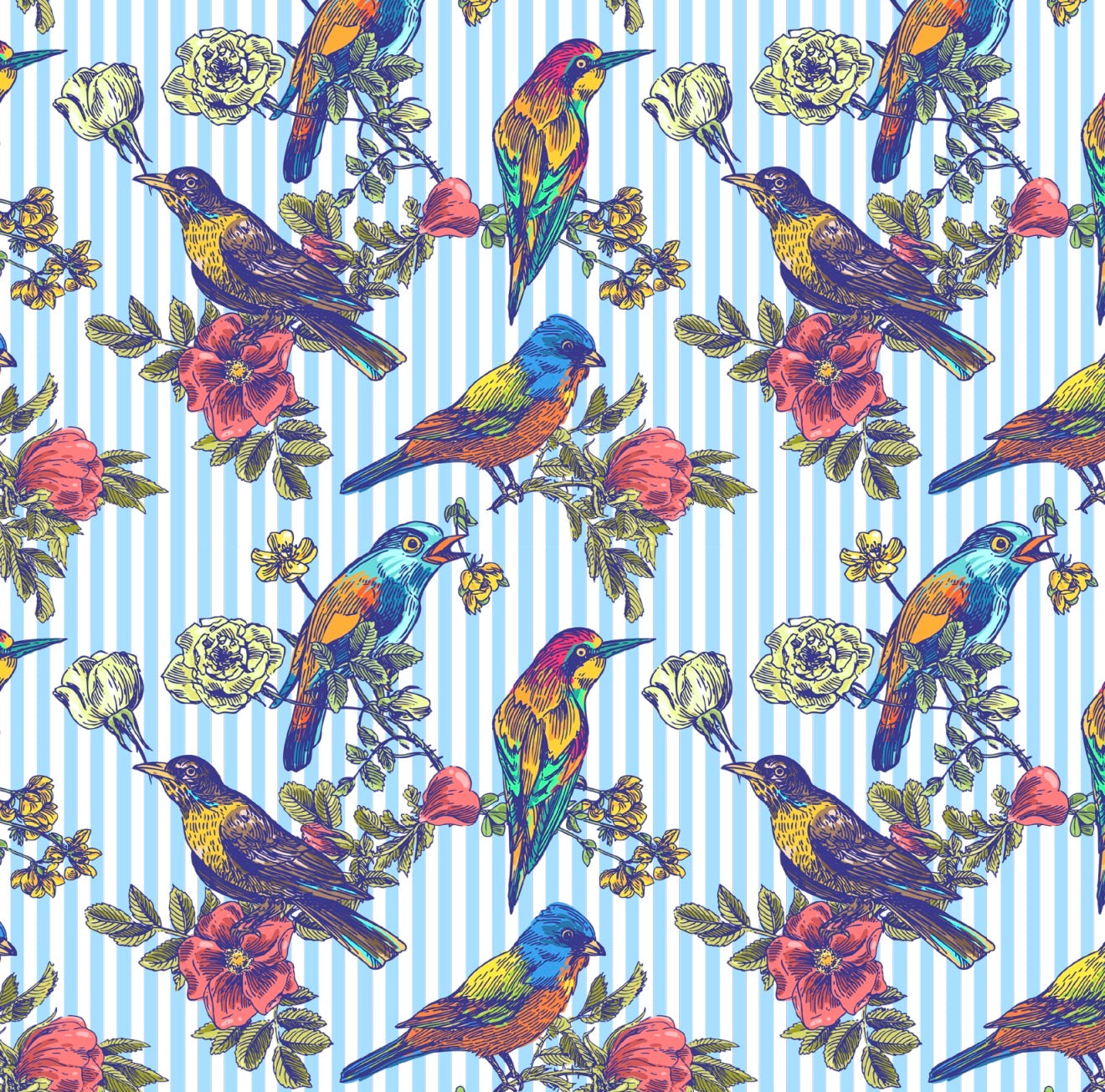 Pinstripe Tropics - Charger - (SQUARE)