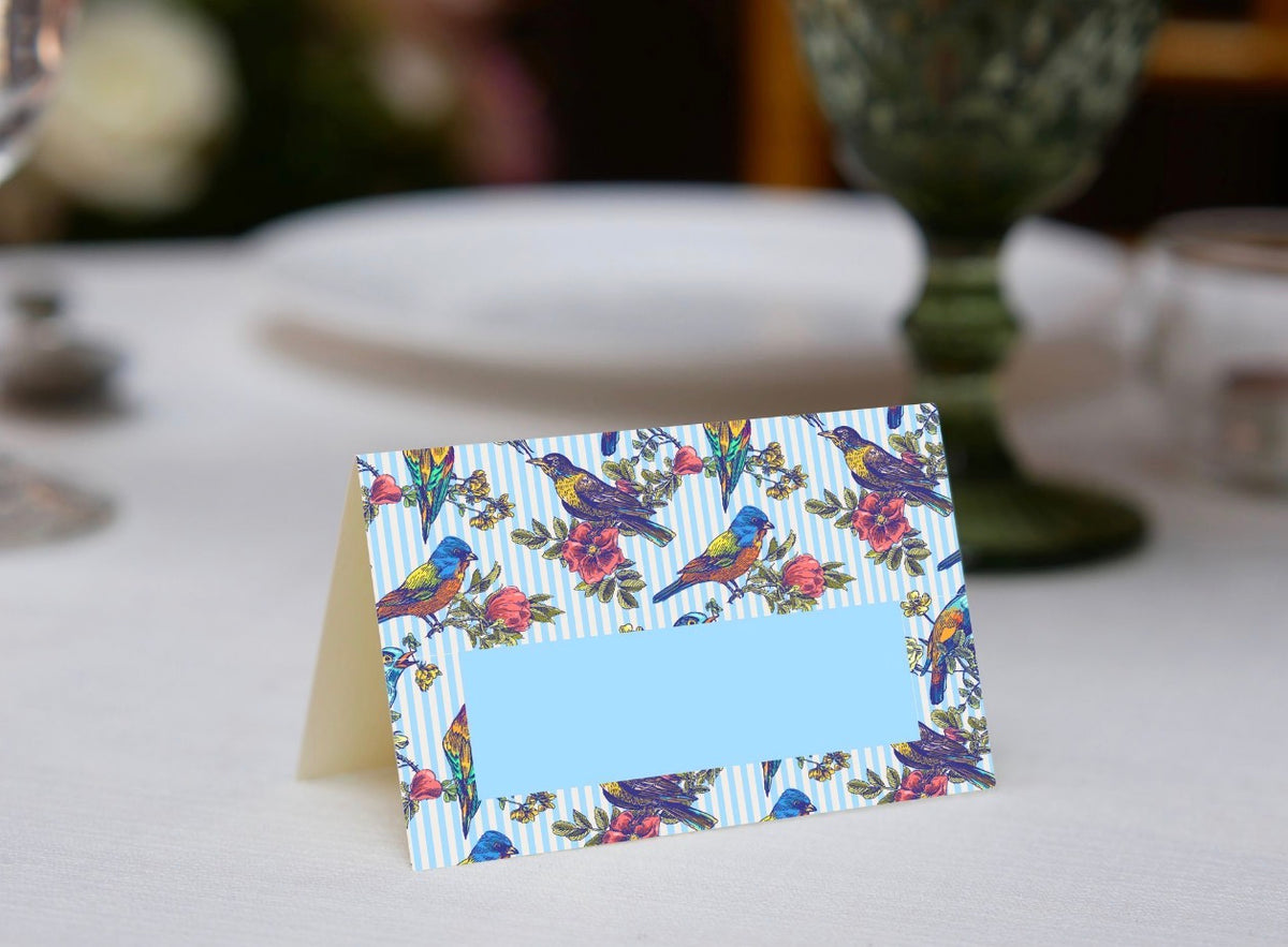 Pinstripe Tropics Place Cards
