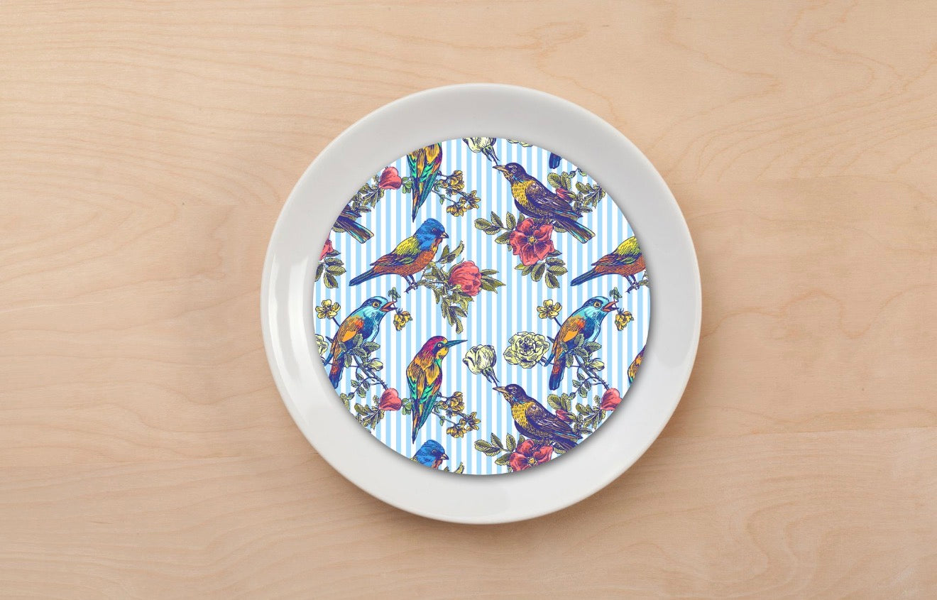 Pinstripe Tropics Plate Accent