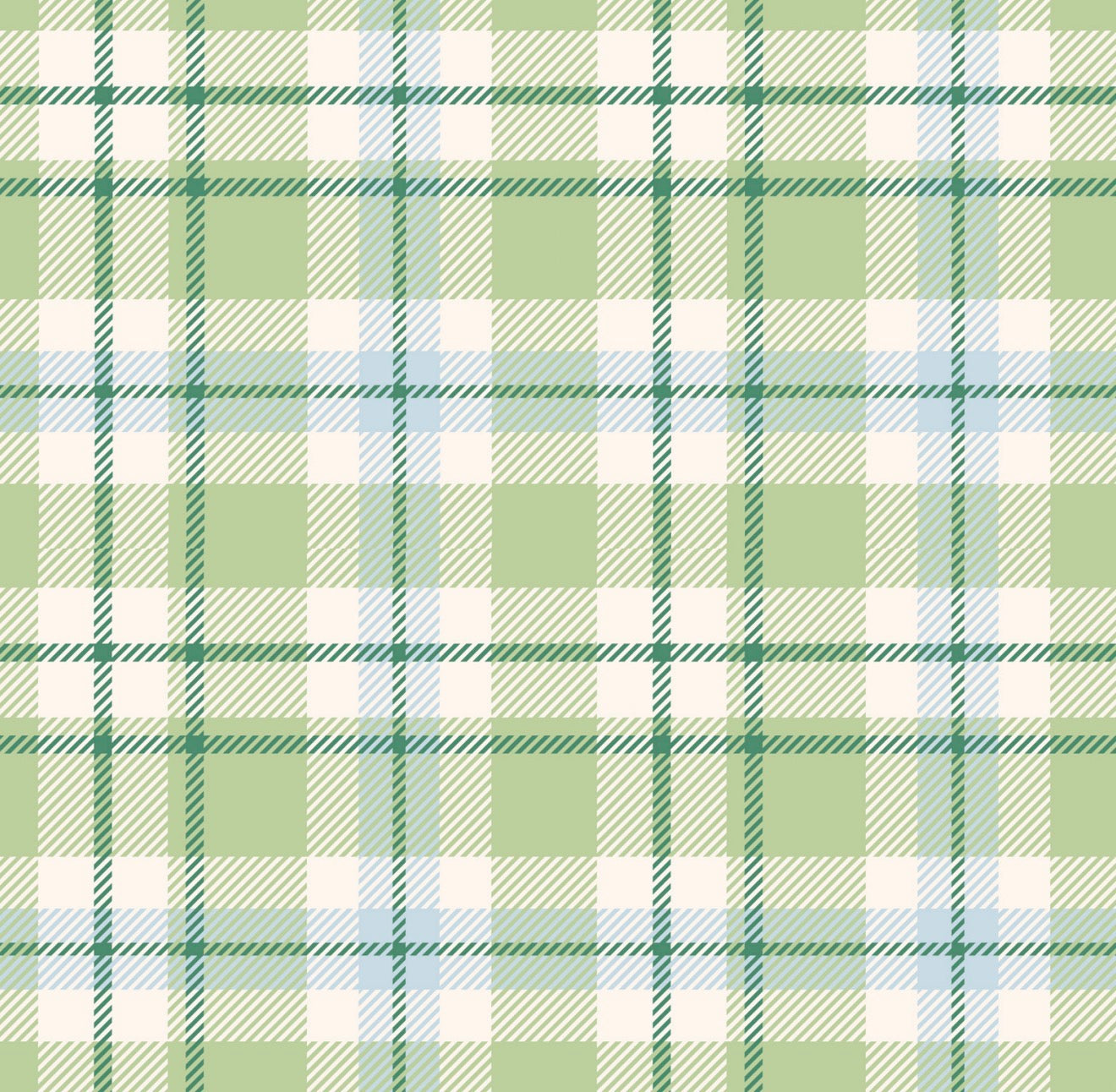 Green Plaid Cocktail Napkin