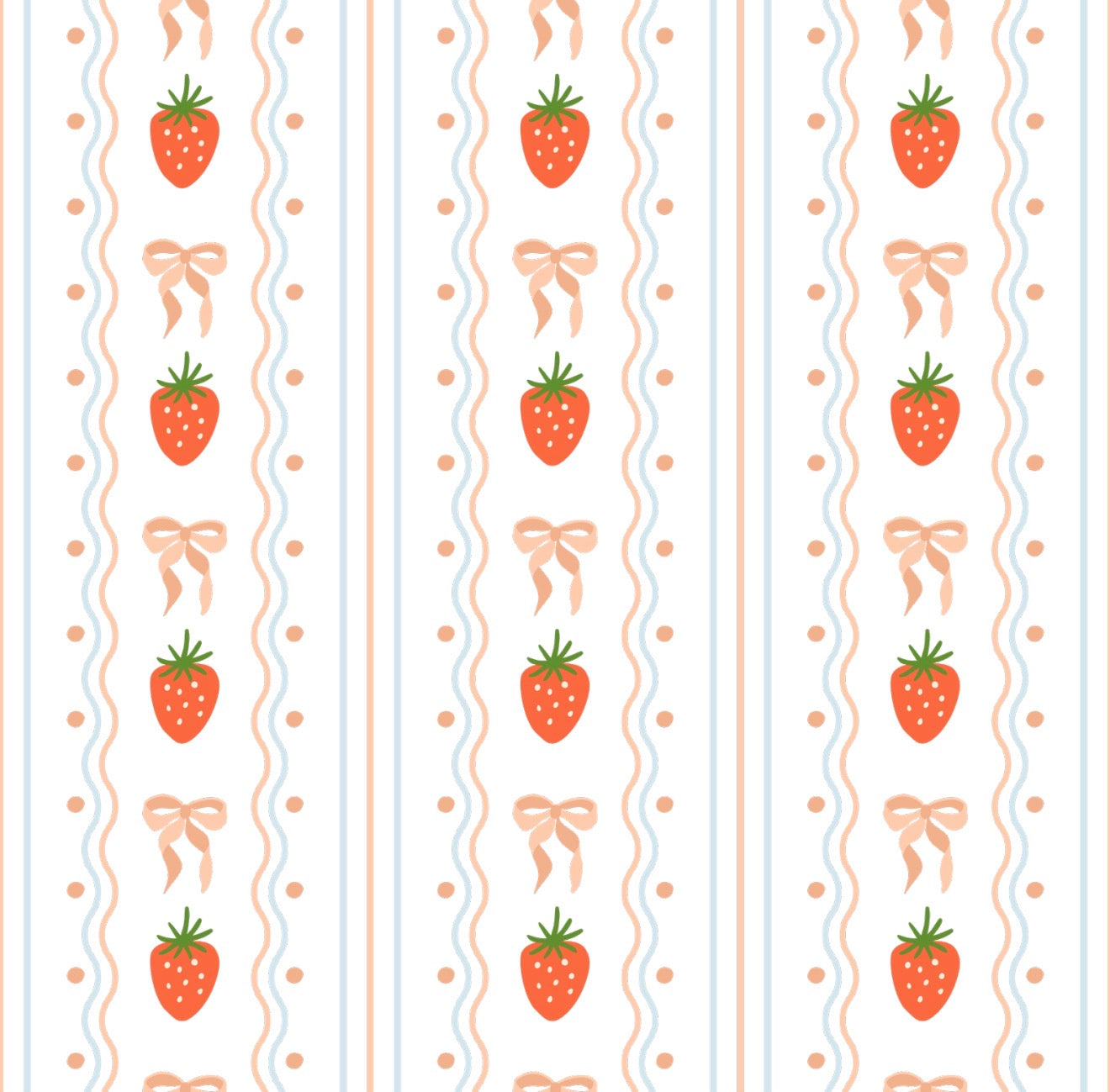 Strawberry Stripes Cocktail Napkin