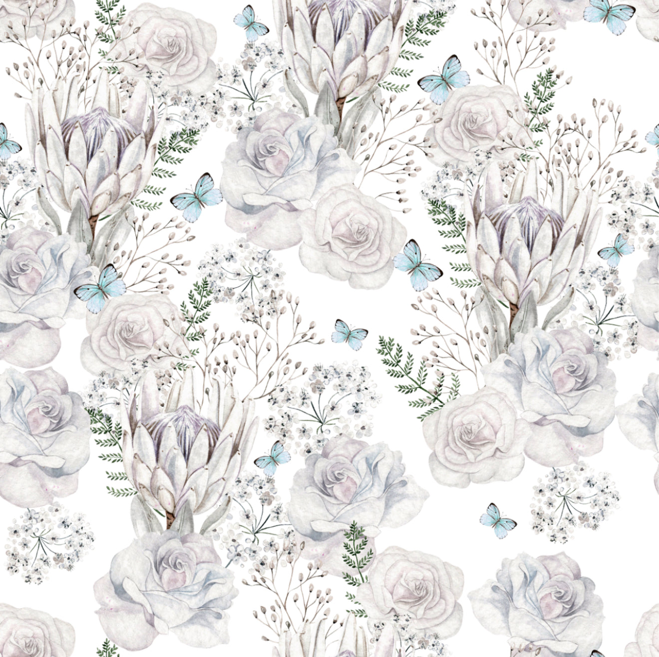 Winter Plush Floral Cocktail Napkin
