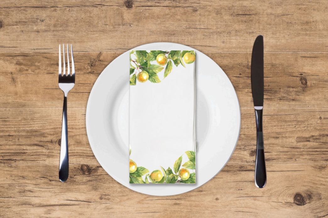 Watercolor Apple Frame - Printed Guest Towel