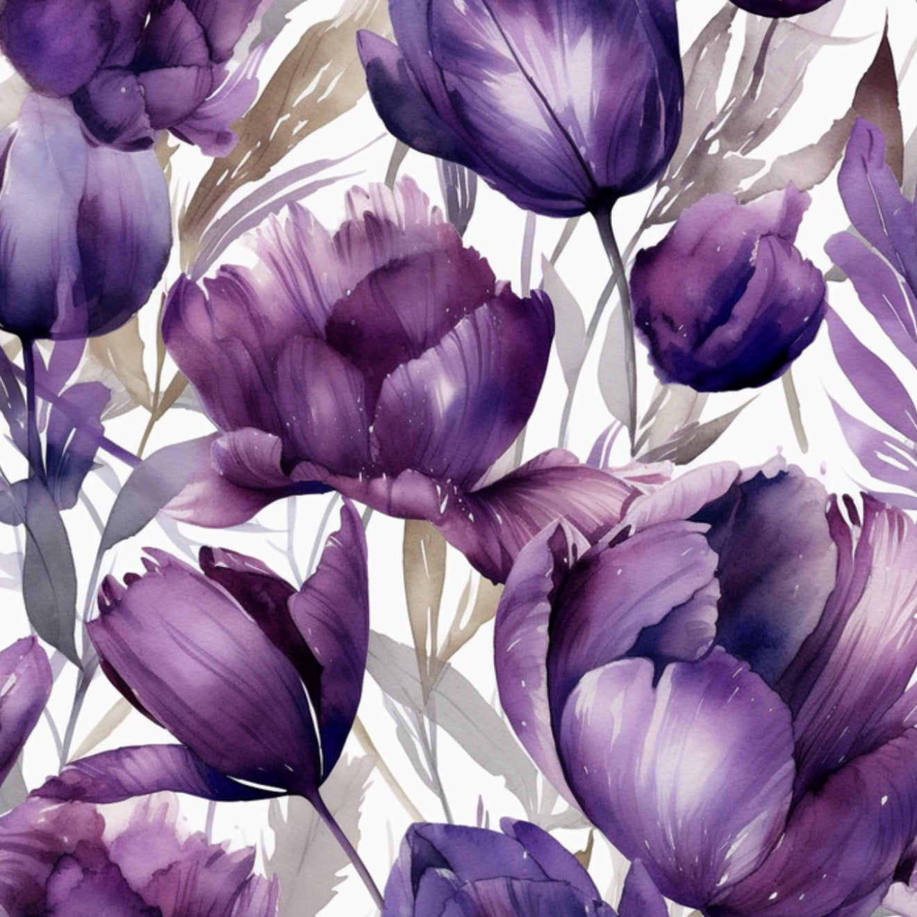 Violet Tulips Cocktail Napkin