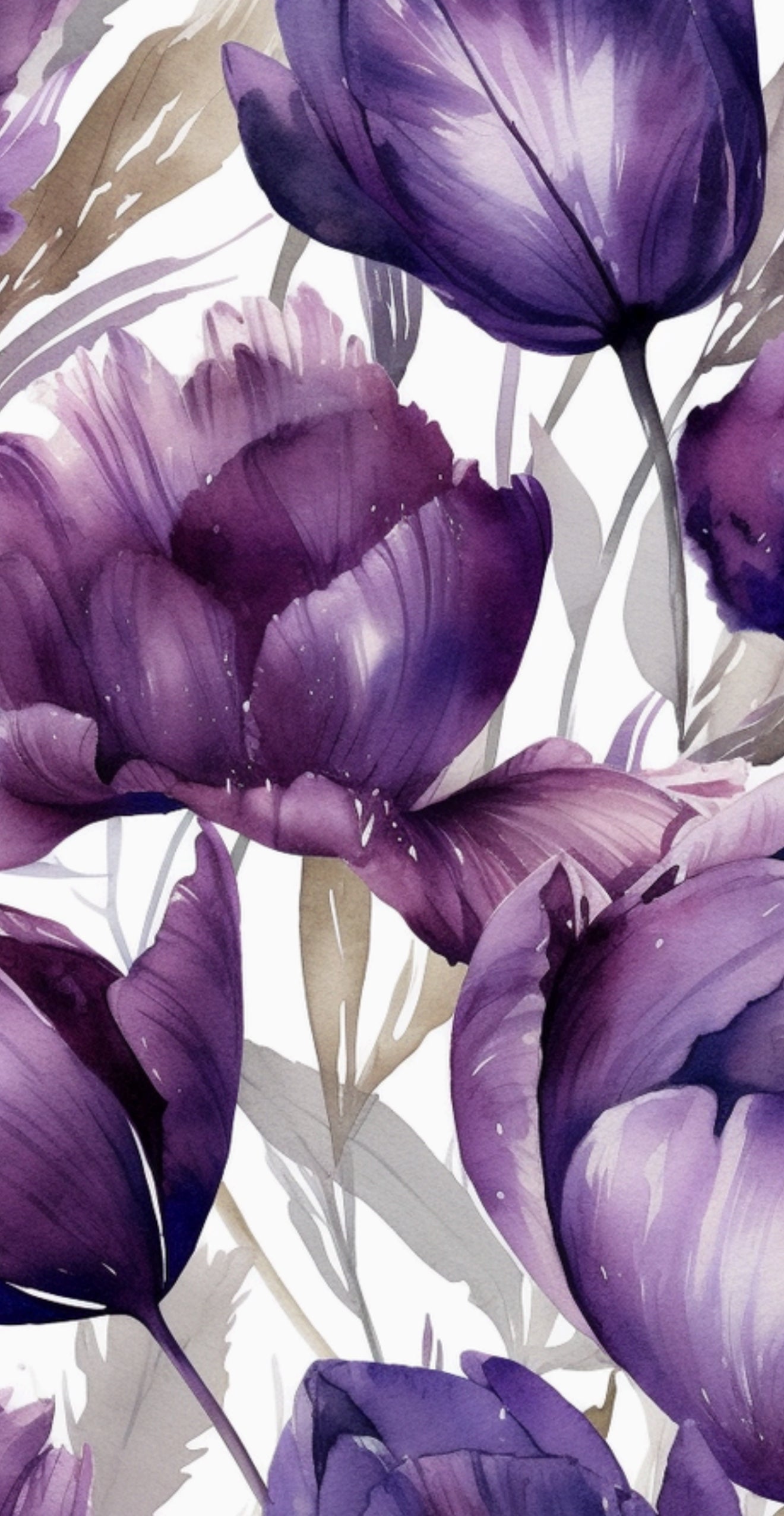 Violet Tulips - Printed Guest Towel