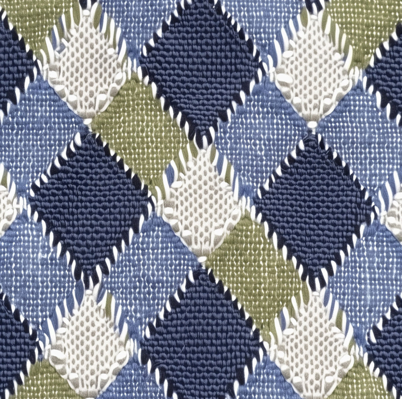 Green and Blue Plaid Cocktail Napkin