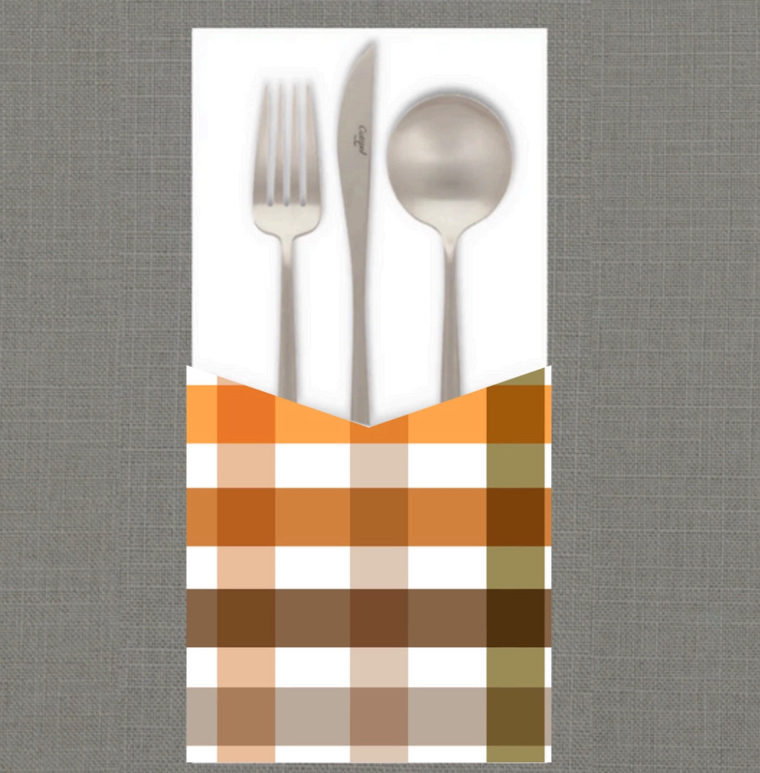 Autumn Gingham Cutlery Pouch