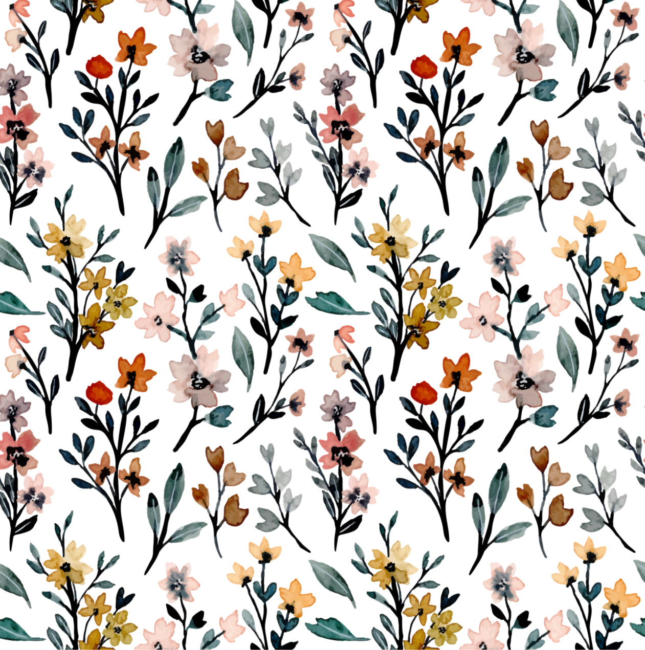 Multi Color Floral - Charger - (SQUARE)