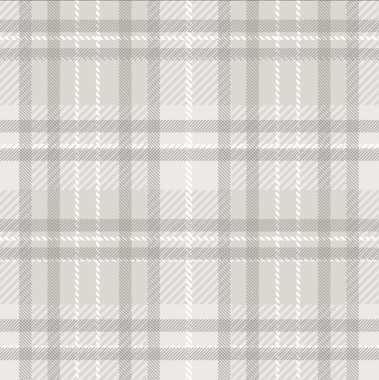Beige Plaid Cocktail Napkin
