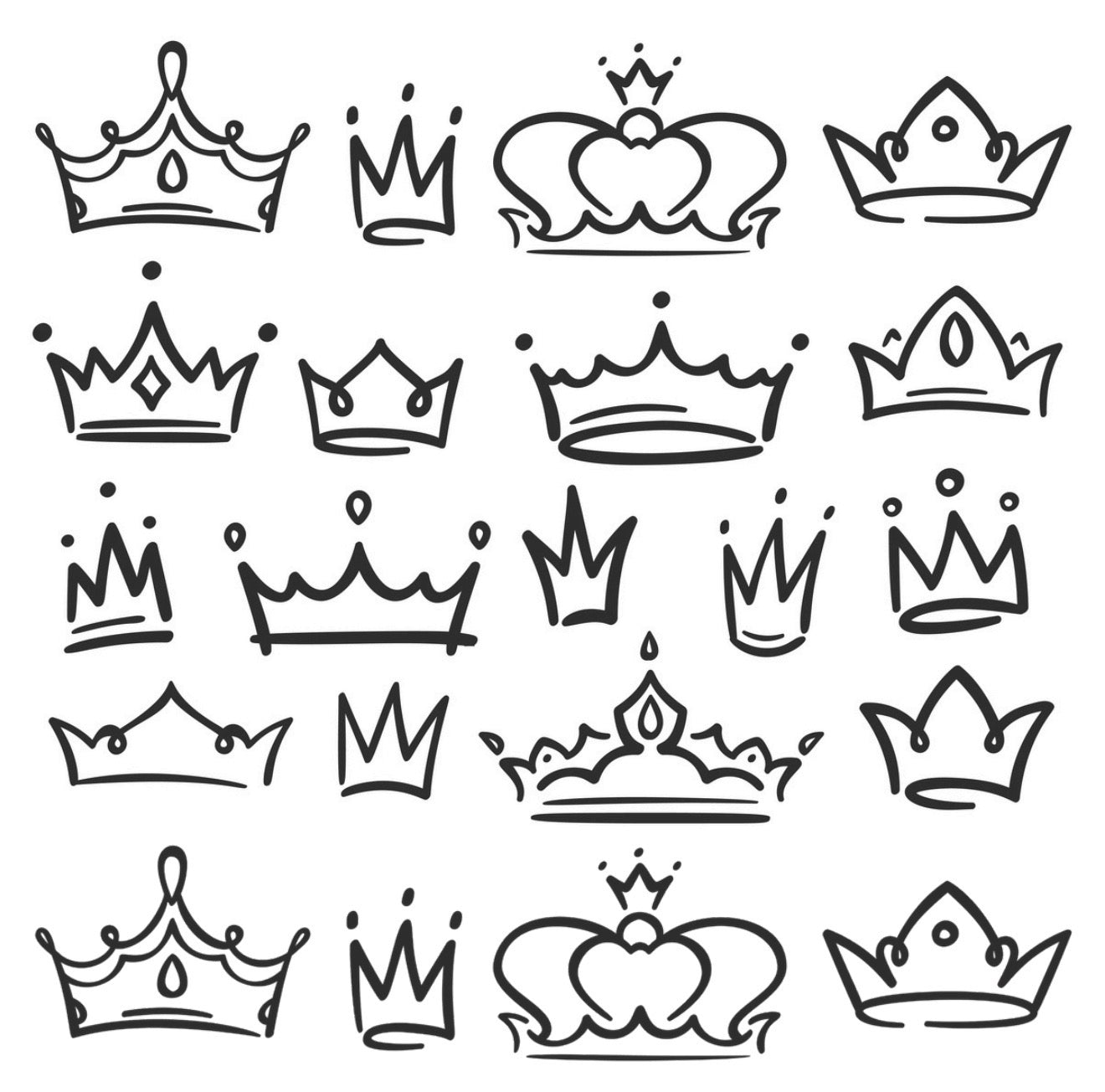 Crown Sketches Cocktail Napkin