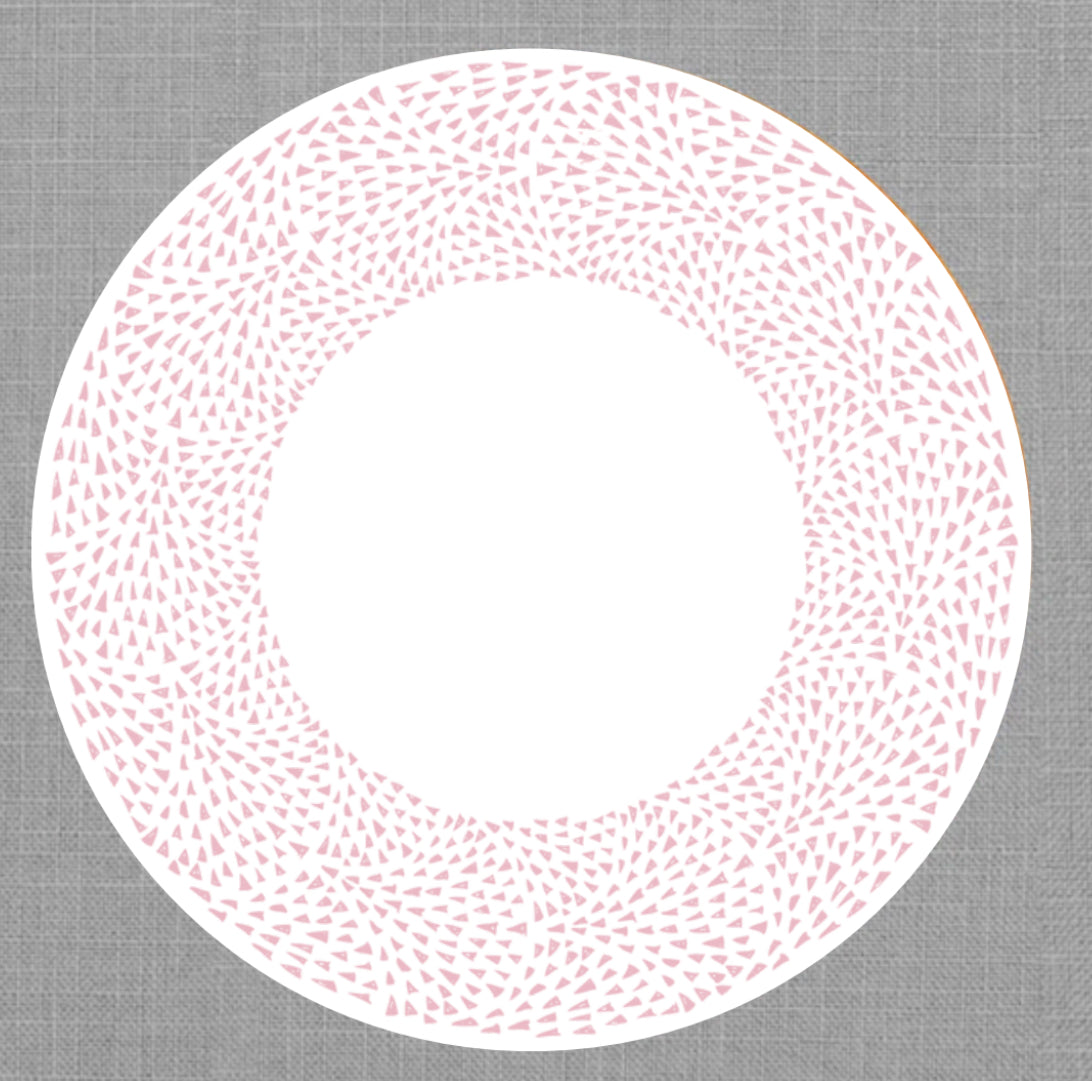 Mauve Geometric Wreath Round Die Cut