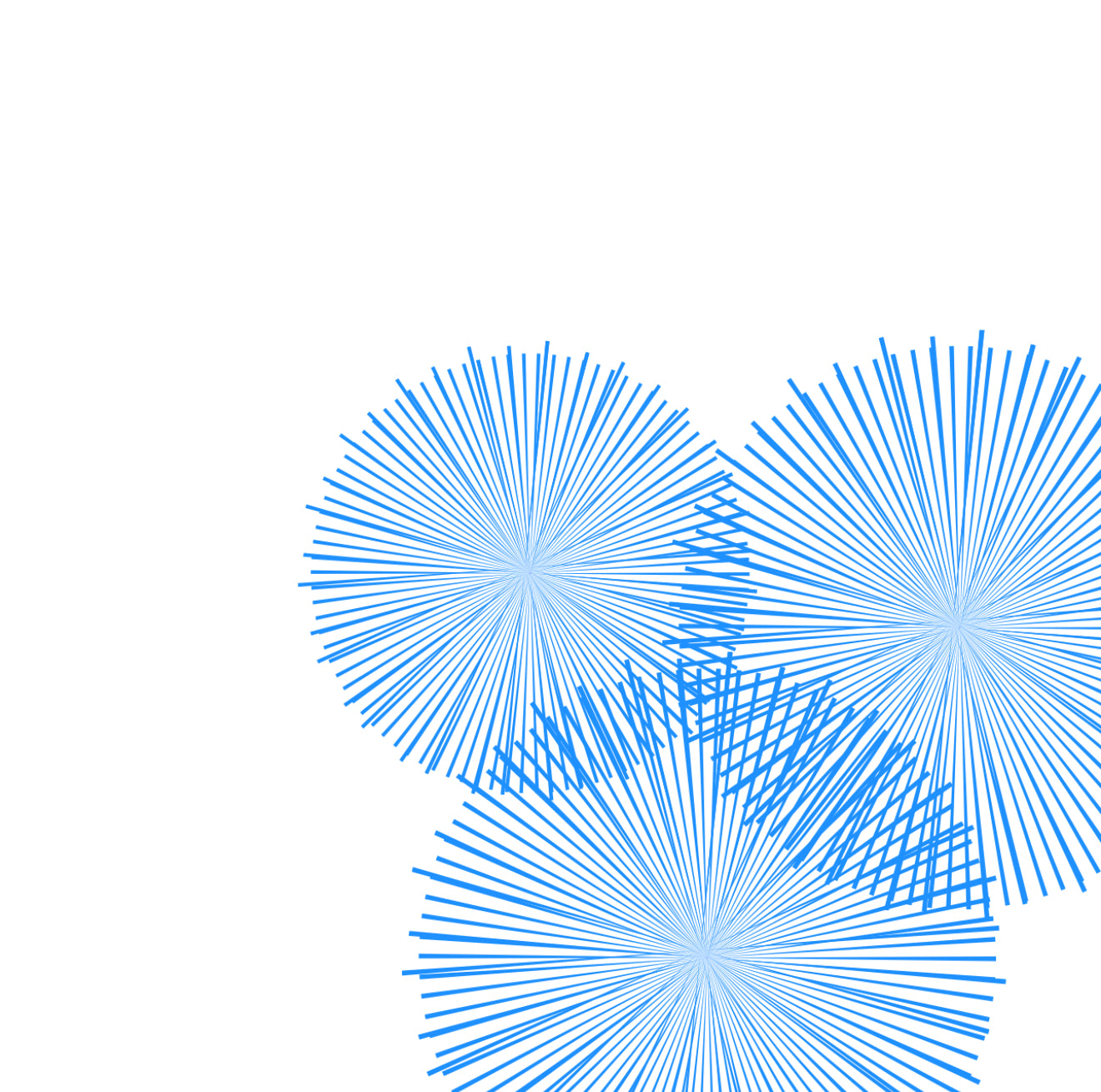 Radial Burst Blue Cocktail Napkin