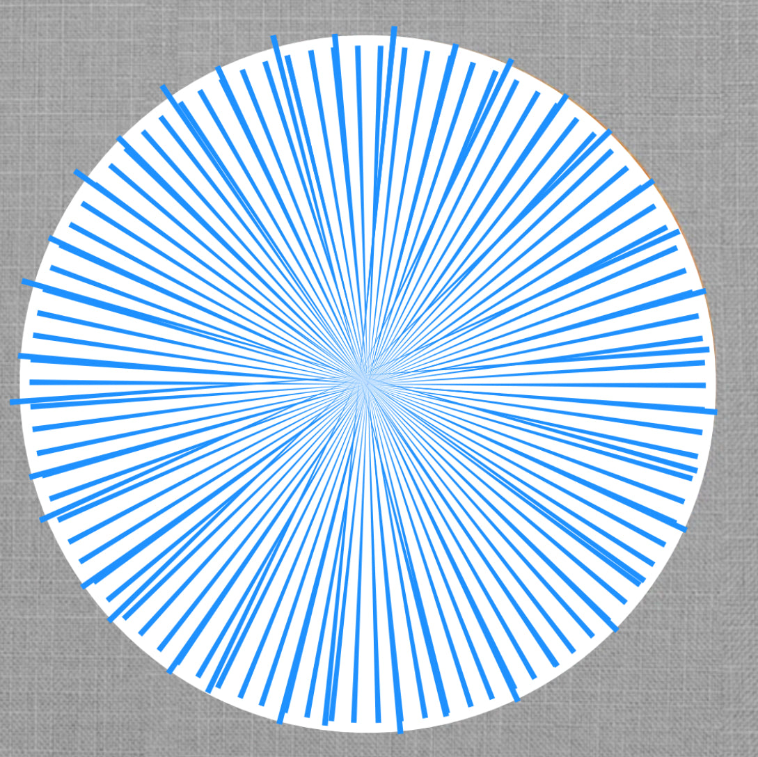 Radial Burst Blue Round Die Cut