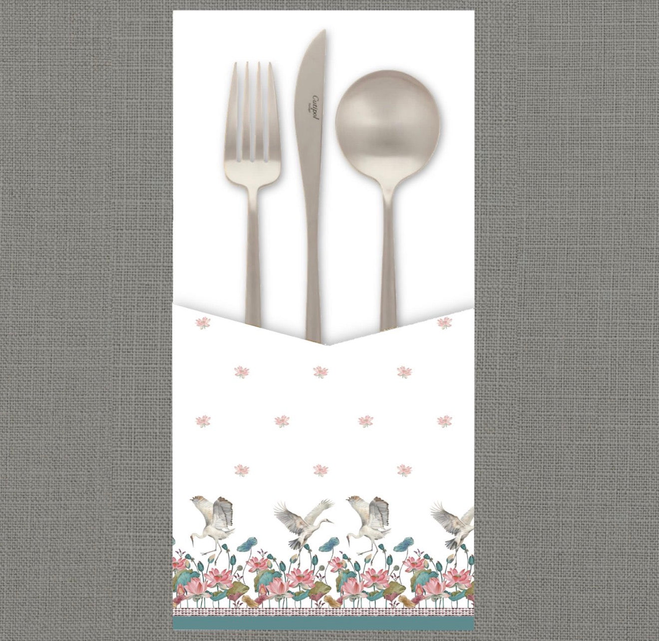 Lotus Bird Cutlery Pouch