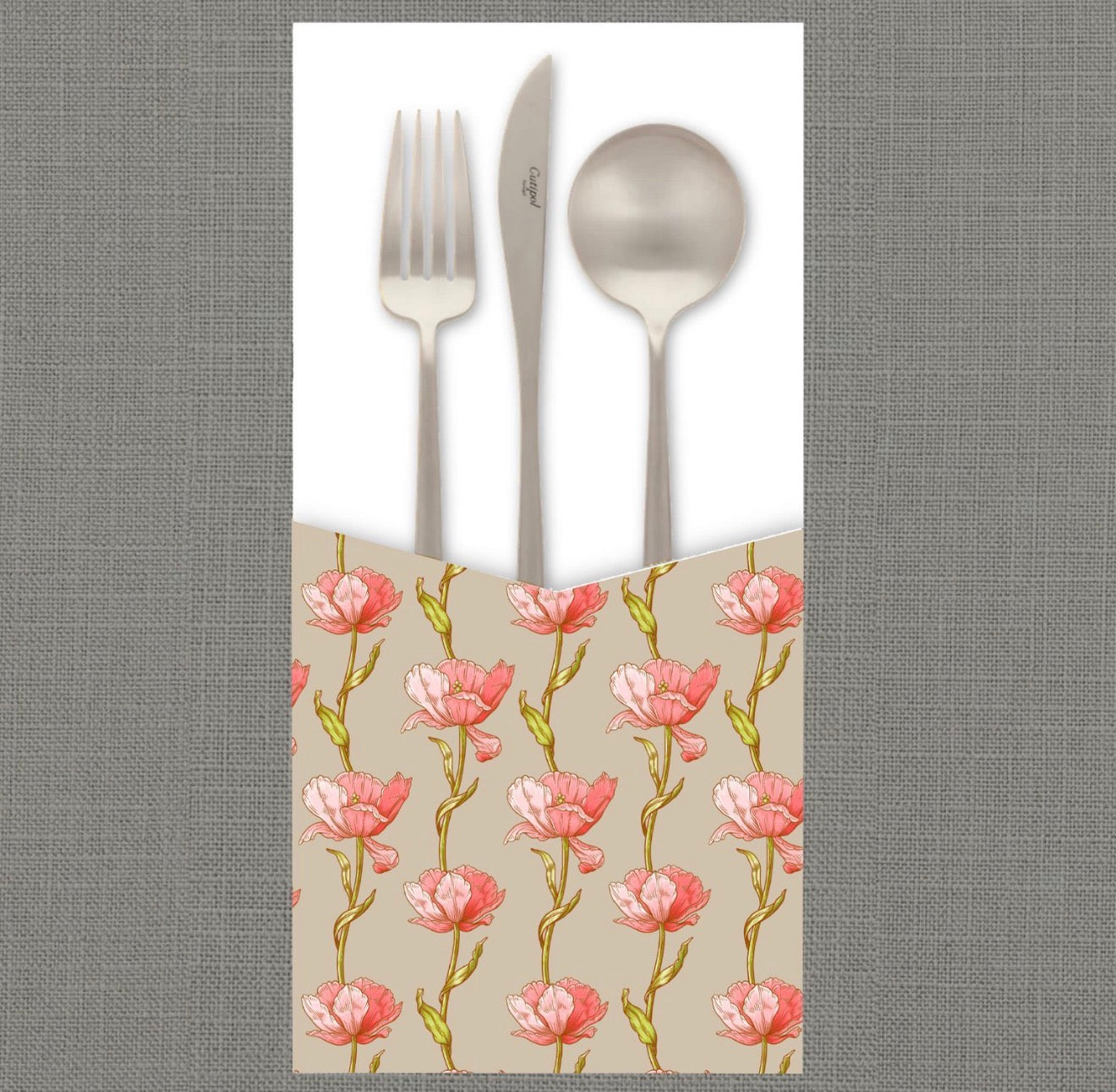 Gilded Floral Cutlery Pouch