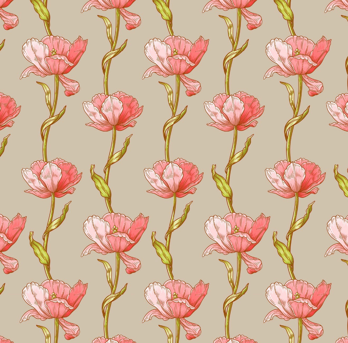 Gilded Floral Cocktail Napkin