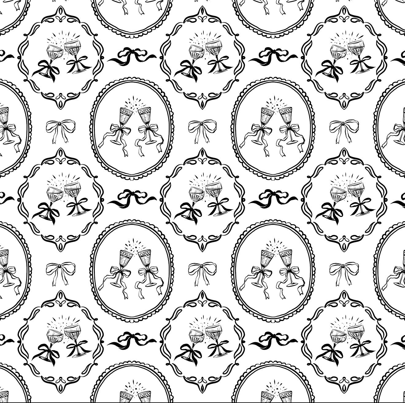 Klink Cameo Black Cocktail Napkin