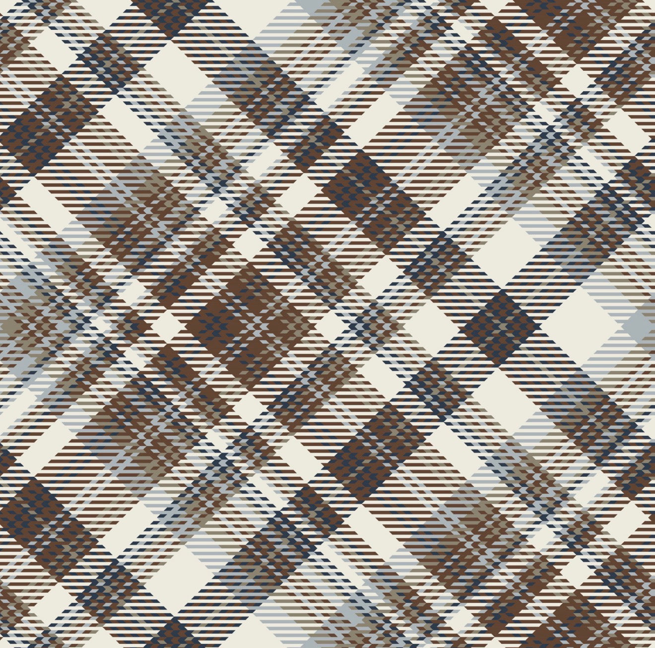 Brown Plaid Cocktail Napkin