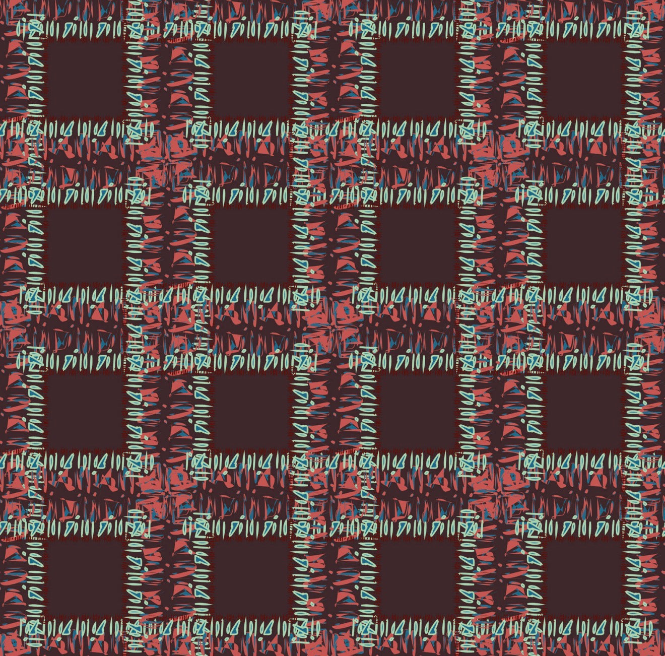 Fringe Plaid Burgundy Cocktail Napkin