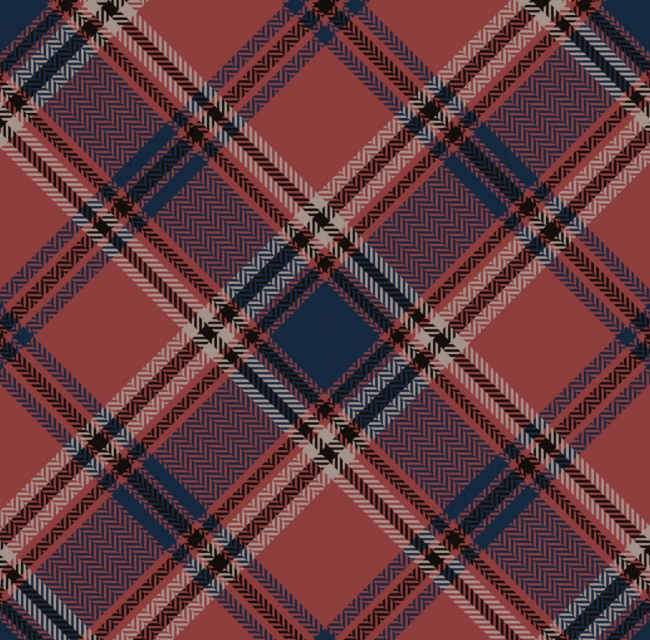 Brick Plaid Cocktail Napkin