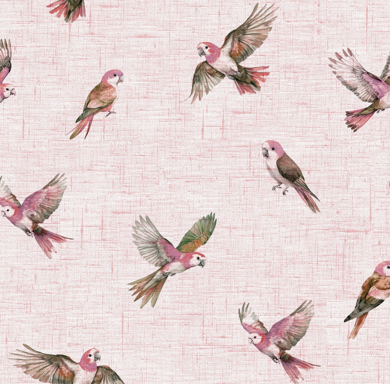 Linen Parrots Cocktail Napkin