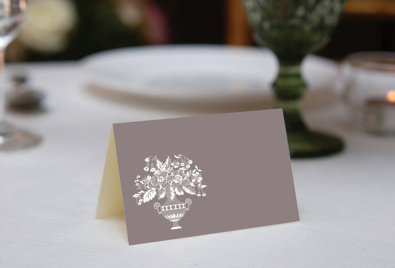 Pesach Lace Taupe Place Cards